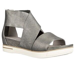 New Eileen Fisher Sport Sneaker Platform Sandal in Pewter Metallic Size 9.5 M